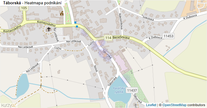 Táborská - mapa podnikání
