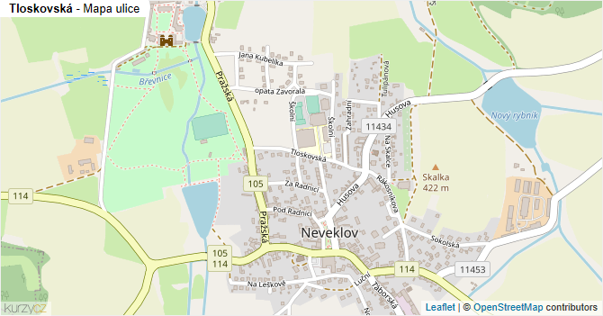 Tloskovská - mapa ulice