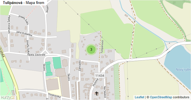 Tulipánová - mapa firem