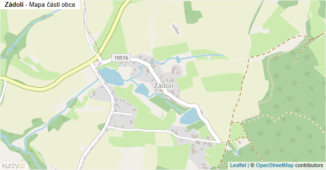 Zádolí - mapa části obce