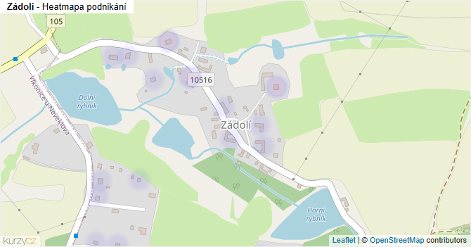 Zádolí - mapa podnikání