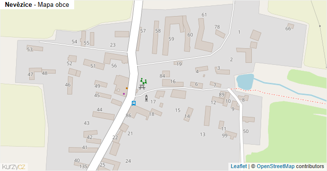 Nevězice - mapa obce