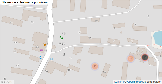 Nevězice - mapa podnikání