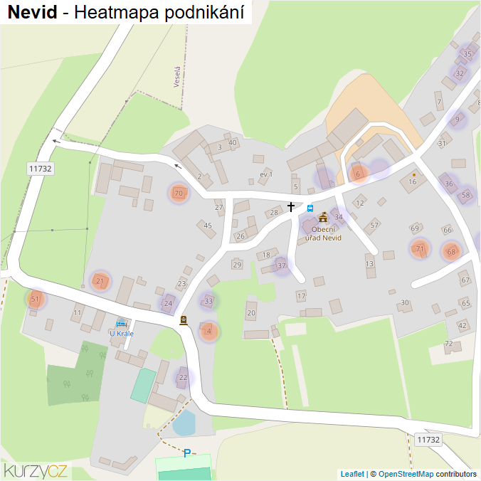 Mapa Nevid - Firmy v části obce.