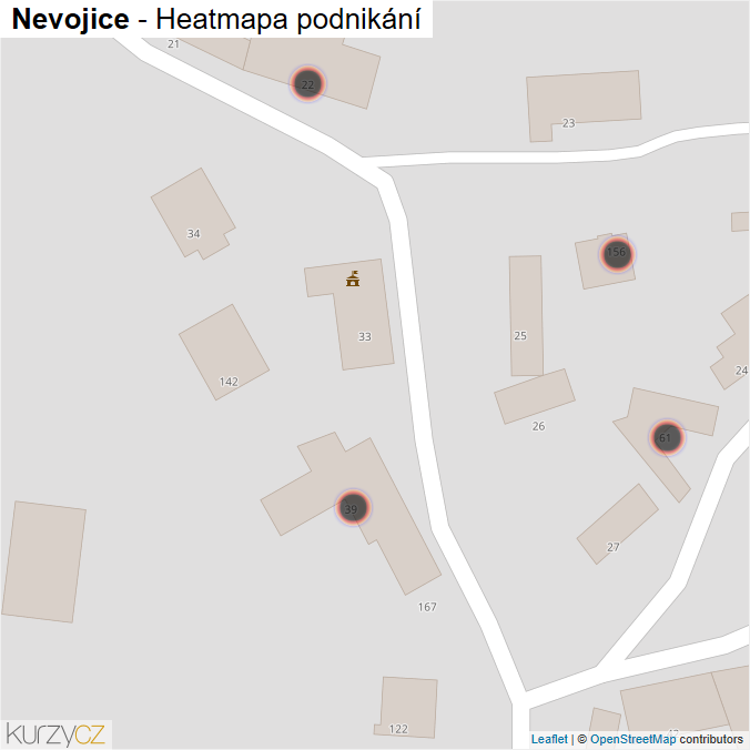Mapa Nevojice - Firmy v obci.