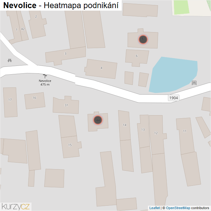Mapa Nevolice - Firmy v obci.