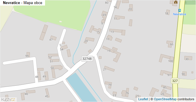 Nevratice - mapa obce