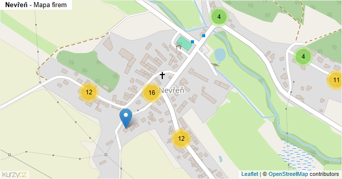 Nevřeň - mapa firem
