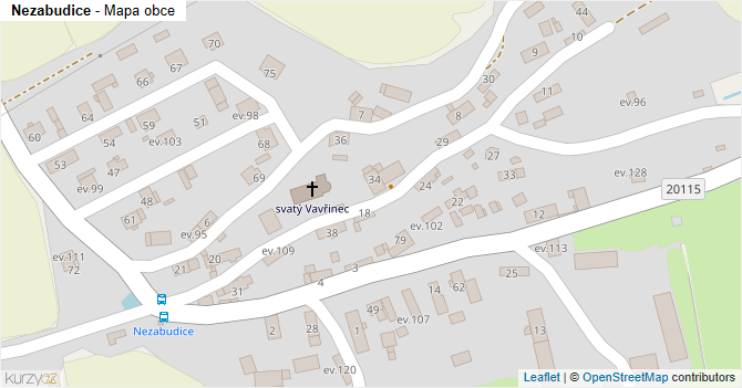 Nezabudice - mapa obce