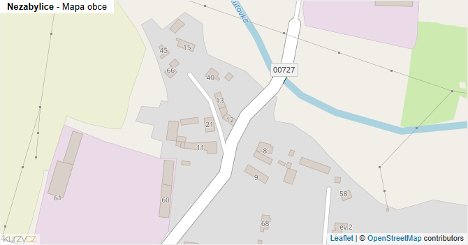 Nezabylice - mapa obce
