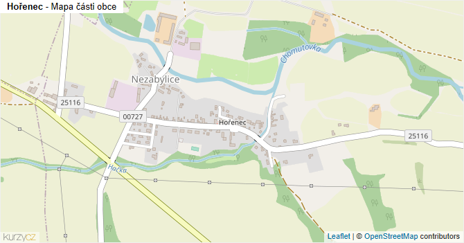 Hořenec - mapa části obce