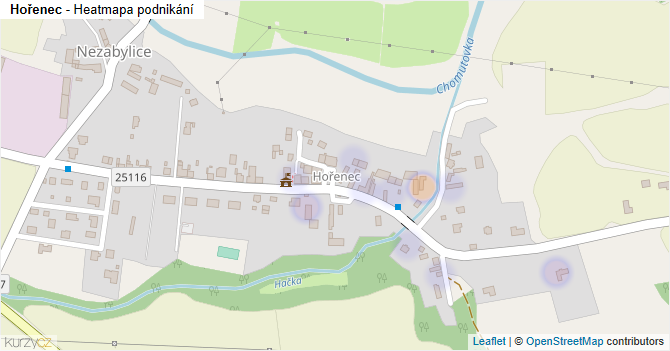 Hořenec - mapa podnikání