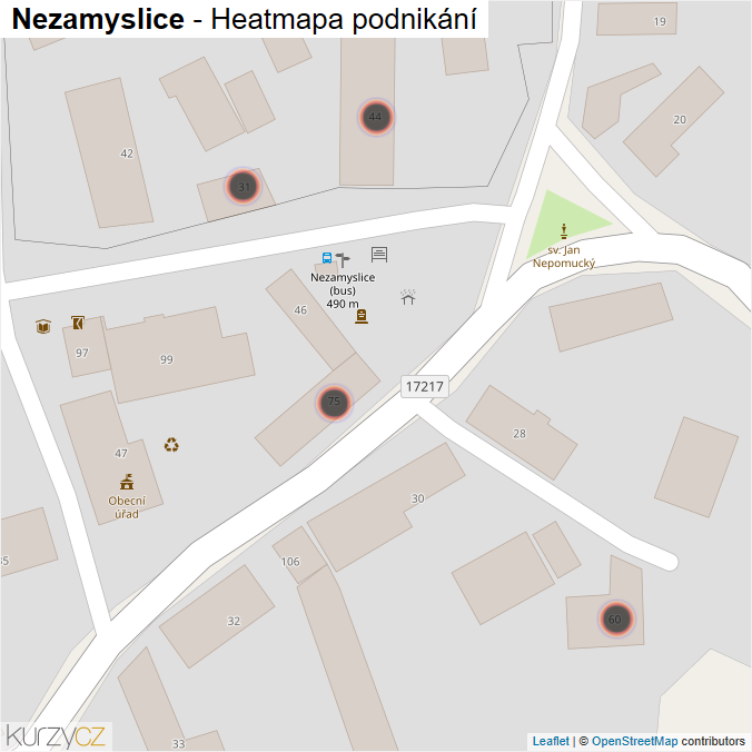 Mapa Nezamyslice - Firmy v obci.