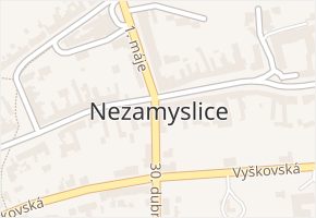 Nezamyslice v obci Nezamyslice - mapa části obce