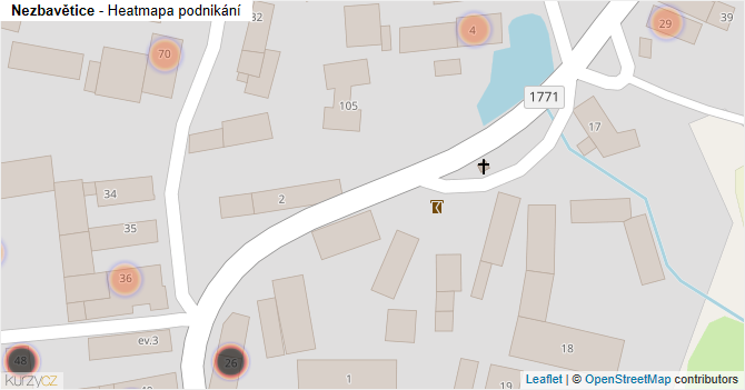 Nezbavětice - mapa podnikání