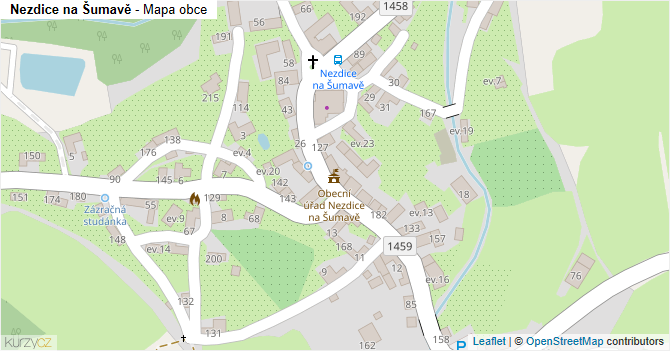 Nezdice na Šumavě - mapa obce