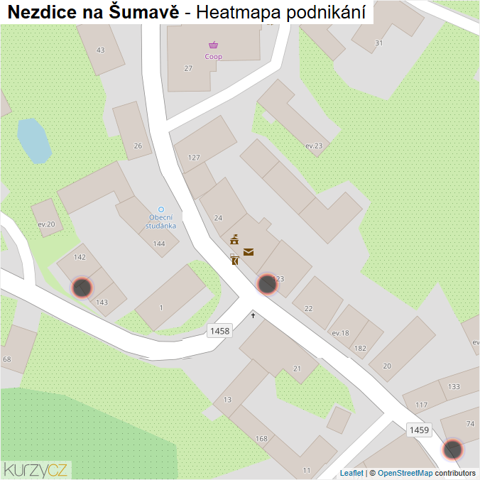 Mapa Nezdice na Šumavě - Firmy v obci.