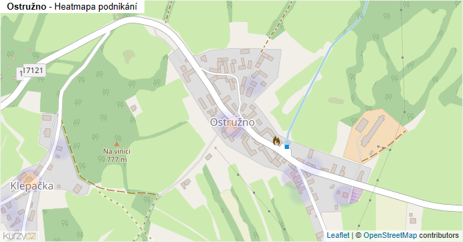 Ostružno - mapa podnikání