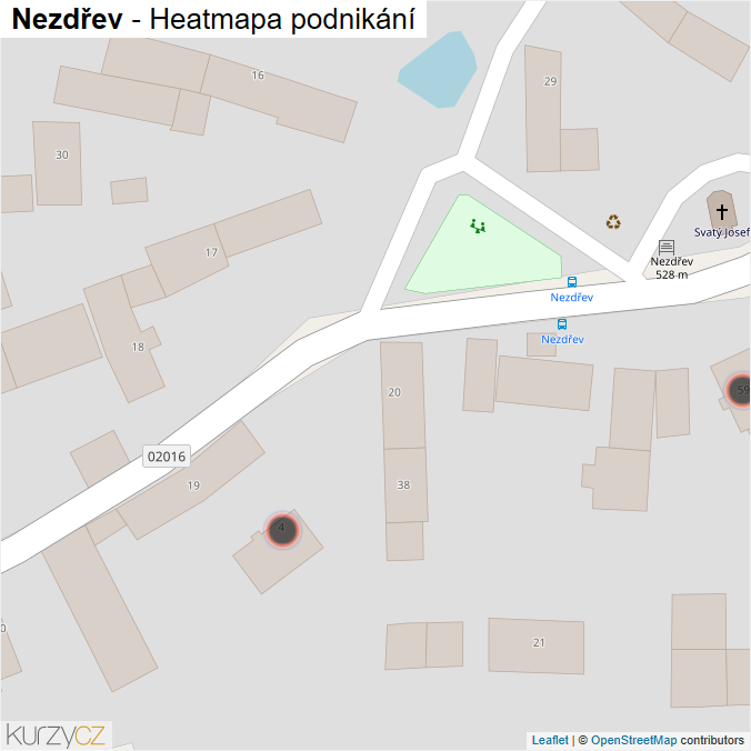Mapa Nezdřev - Firmy v obci.