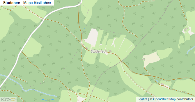 Studenec - mapa části obce