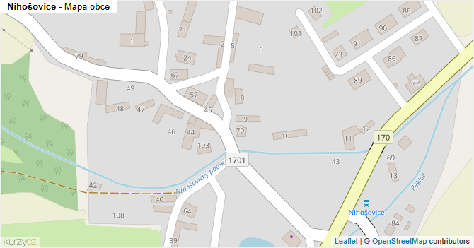 Nihošovice - mapa obce