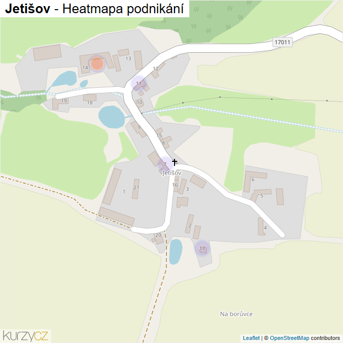 Mapa Jetišov - Firmy v části obce.