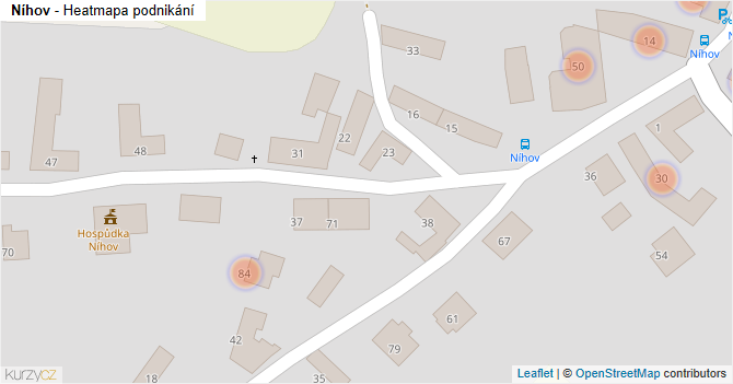 Níhov - mapa podnikání