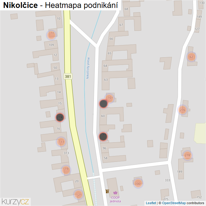 Mapa Nikolčice - Firmy v obci.
