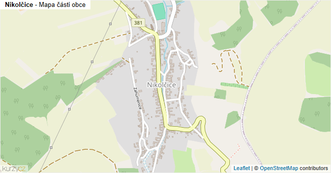 Nikolčice - mapa části obce