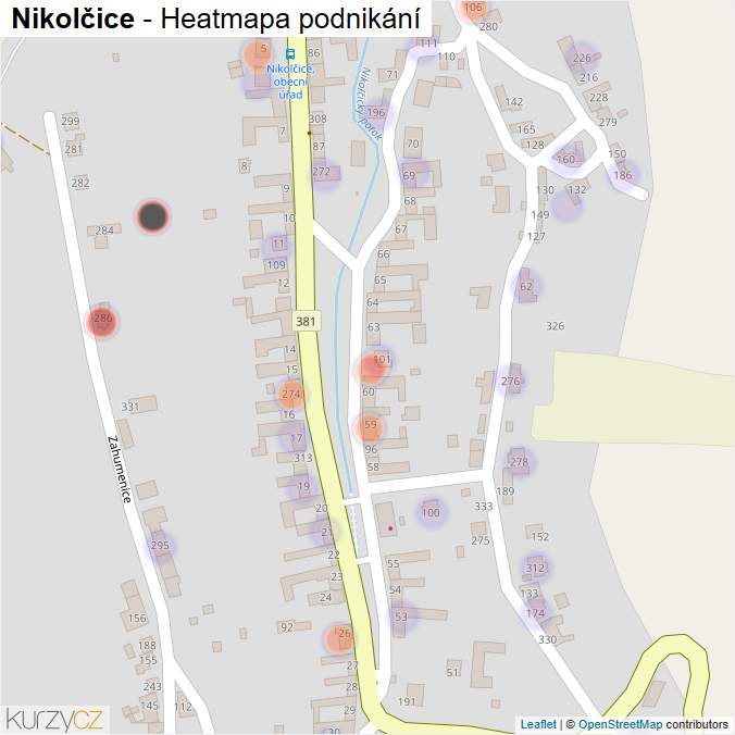 Mapa Nikolčice - Firmy v části obce.