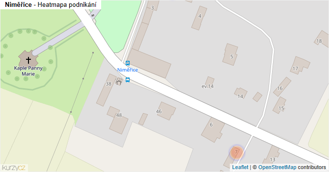 Niměřice - mapa podnikání