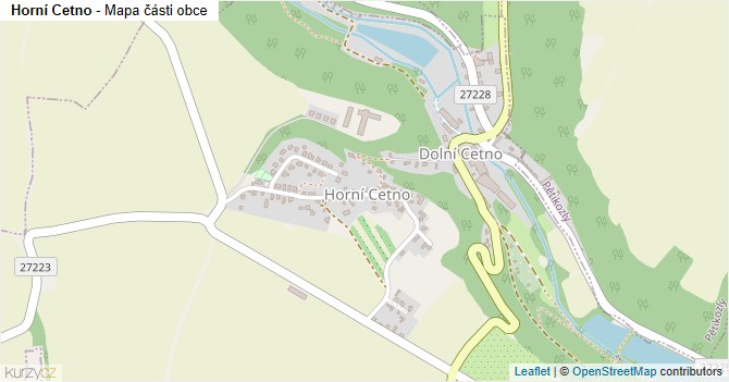 Horní Cetno - mapa části obce