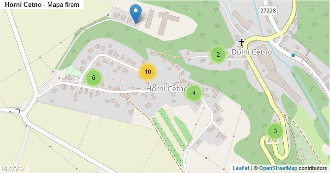 Horní Cetno - mapa firem
