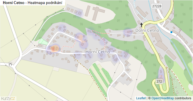 Horní Cetno - mapa podnikání