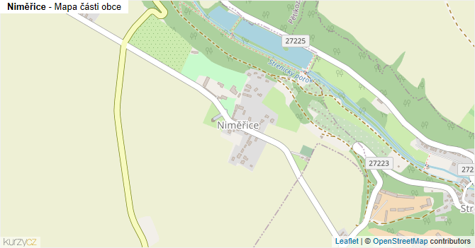 Niměřice - mapa části obce