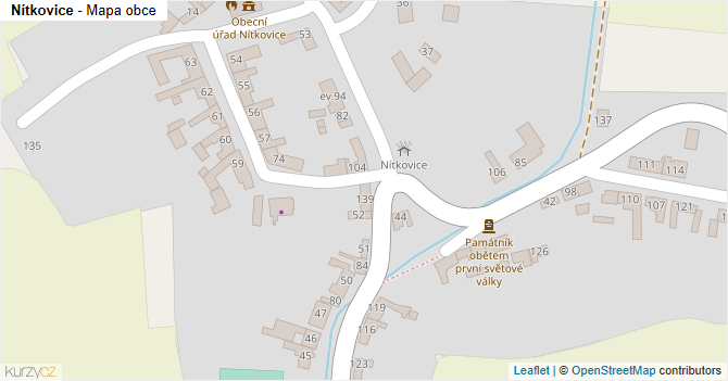 Nítkovice - mapa obce