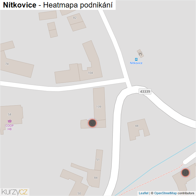 Mapa Nítkovice - Firmy v obci.