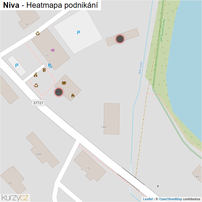 Mapa Niva - Firmy v obci.