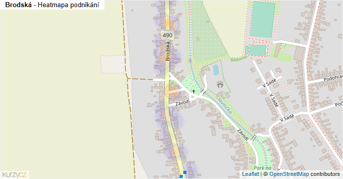 Brodská - mapa podnikání