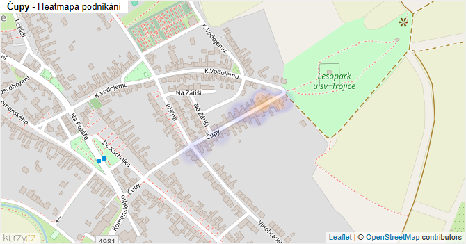Čupy - mapa podnikání