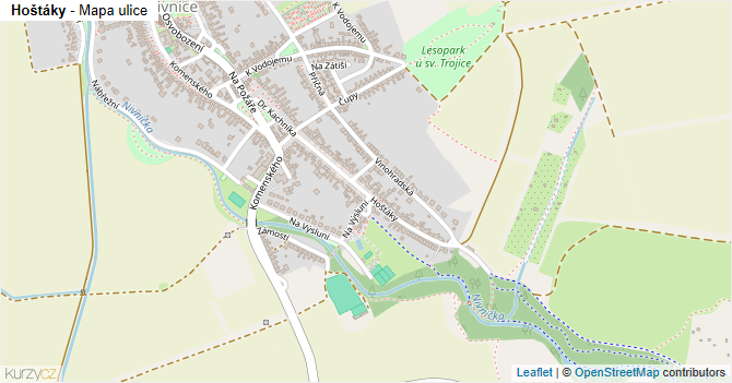 Hoštáky - mapa ulice