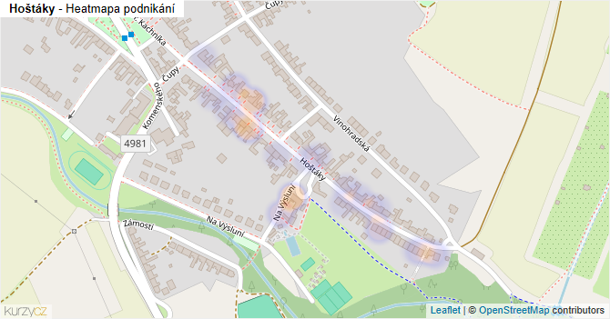 Hoštáky - mapa podnikání