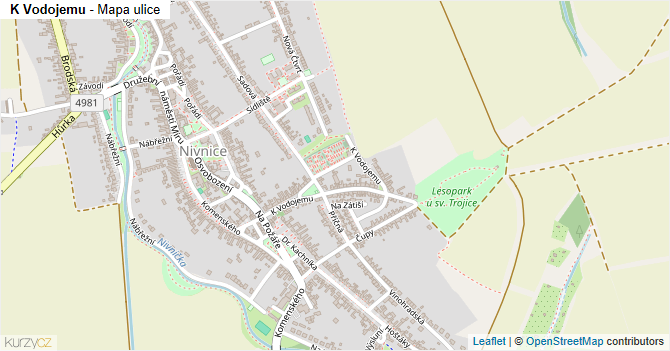 K Vodojemu - mapa ulice