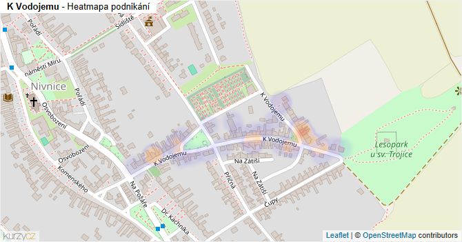 K Vodojemu - mapa podnikání
