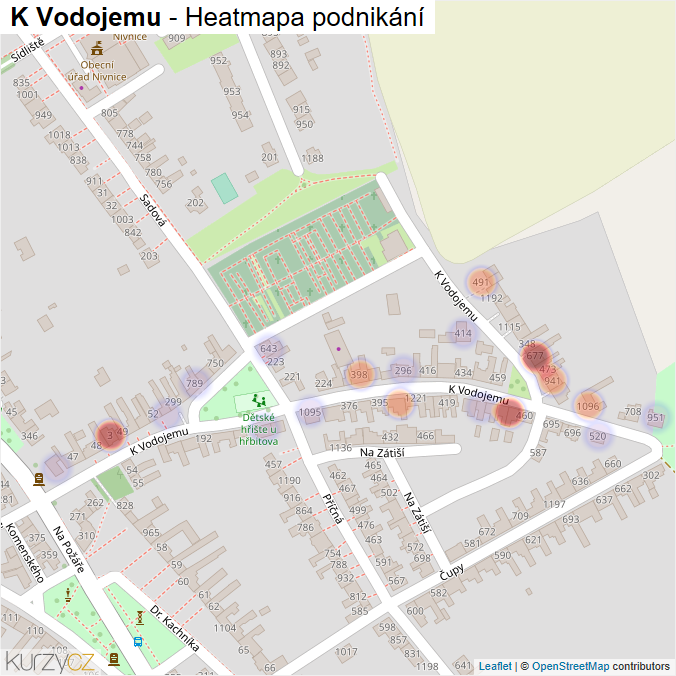 Mapa K Vodojemu - Firmy v ulici.