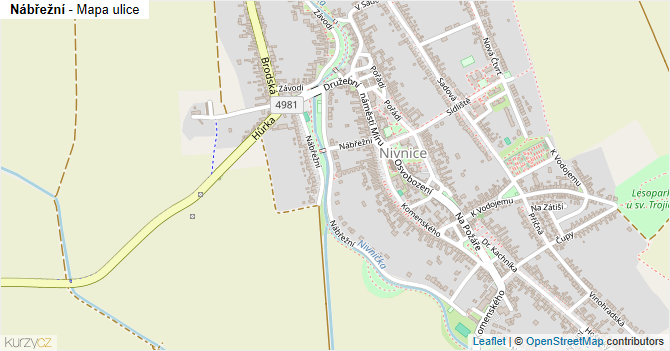 Nábřežní - mapa ulice