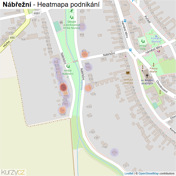 Mapa Nábřežní - Firmy v ulici.