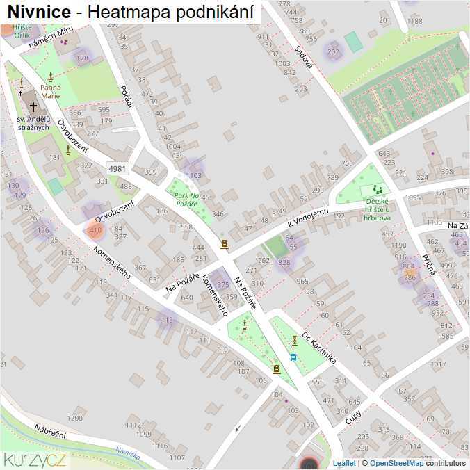 Mapa Nivnice - Firmy v části obce.