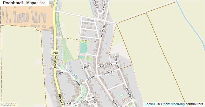 Podohradí - mapa ulice