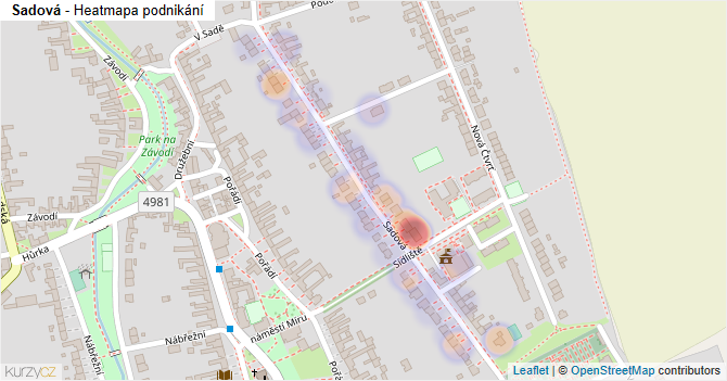 Sadová - mapa podnikání